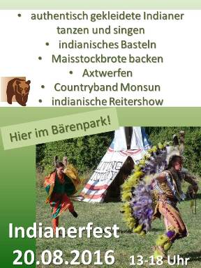 Indianerfest im Bärenpark Worbis - 20.08.2016