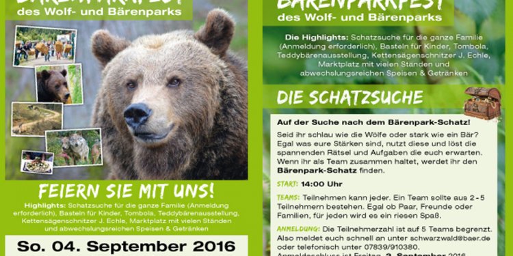 Weiterlesen: Pressemeldung Bärenparkfest